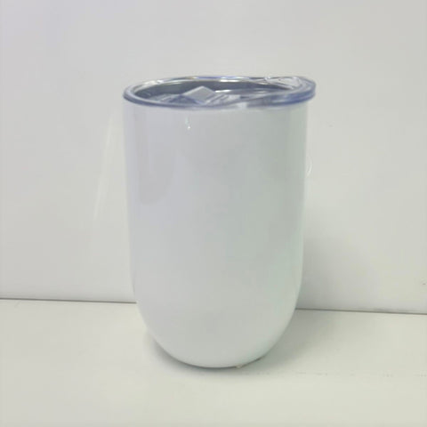 VASO OVALADO DE ACERO 300ML BLANCO