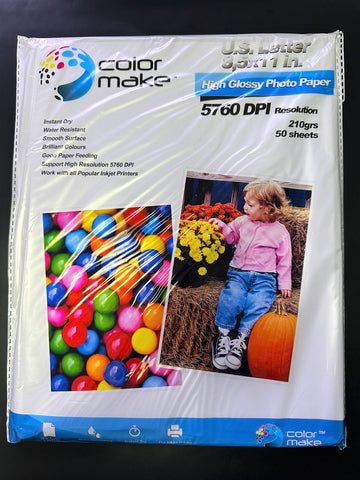 PAPEL FOTOGRAFICO ALTO BRILLO CARTA 210GR  50 HOJAS